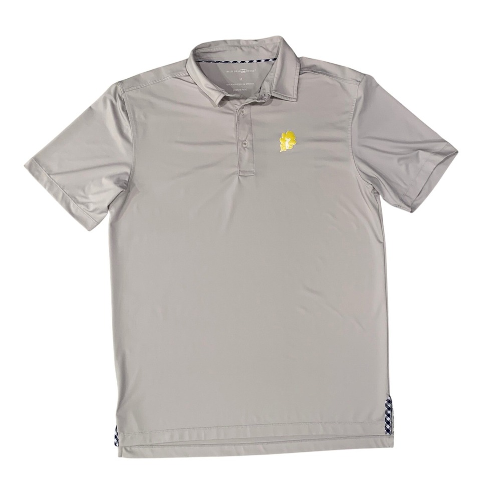 Bald Head Blues Golf Polo Shirt Mens Medium Performance Stretch Gingham Trim